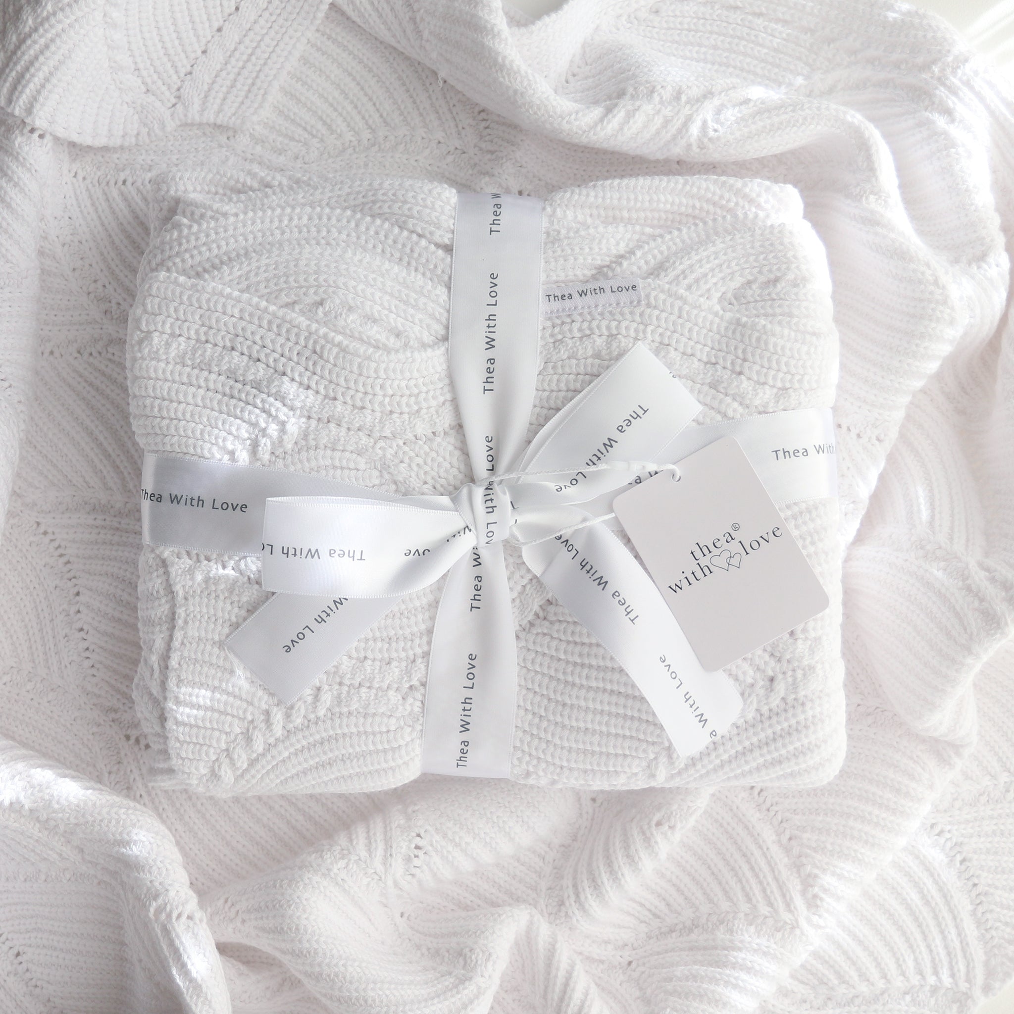 Snow cotton knit baby blanket – photo 4