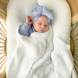 Snow Baby Blanket – 100 x 80cm Cotton Knit