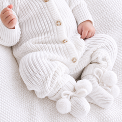 Knitted Baby Booties Warm White by Thea With Love