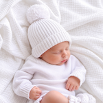 Knitted Baby Beanie – Warm White by Thea With Love