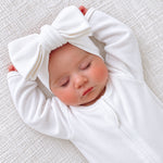 Warm White Knit Bow Headband – Baby and Toddler by Thea With Love
