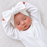 Warm White Knit Bow Headband – Baby and Toddler by Thea With Love