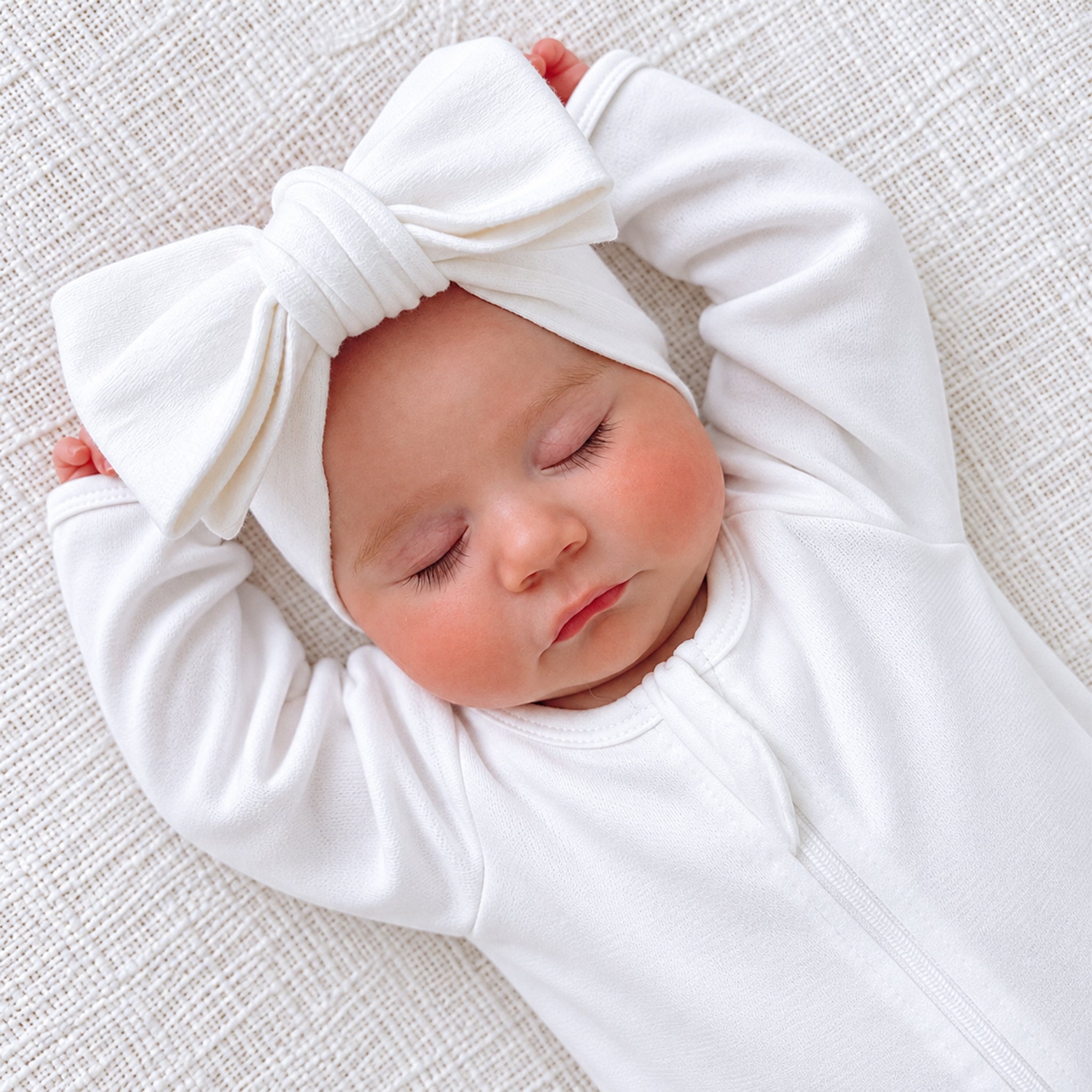 Warm White Knit Bow Headband – Baby and Toddler by Thea With Love