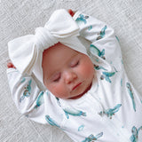 warm white jacquard knit bow stretch with elastane and cotton 