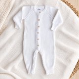 Warm White Knit Romper | 6–12 Months