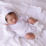 Warm White Knitted Newborn Romper