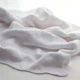 White Baby Blanket – 100 x 80cm Cotton Knit