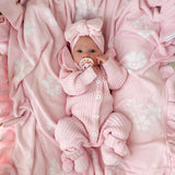 Baby Knitted Romper – Frilly Pretty Pink