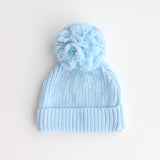 Knitted Baby Beanie Baby Blue