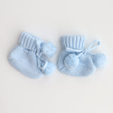 Knitted Baby Booties Baby Blue