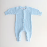 Chunky Knit Baby Blue Romper