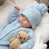 Knitted Baby Beanie Baby Blue