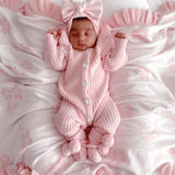 Frilly Pretty Pink Romper Bow & Booties Bundle-save $16 at checkout