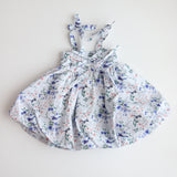 Blue Fairy Wren Bubble Hem Party Dress