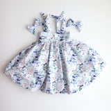 Blue Fairy Wren Bubble Hem Party Dress