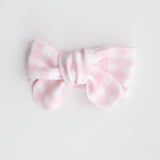 Pretty Pink Gingham Baby Bow