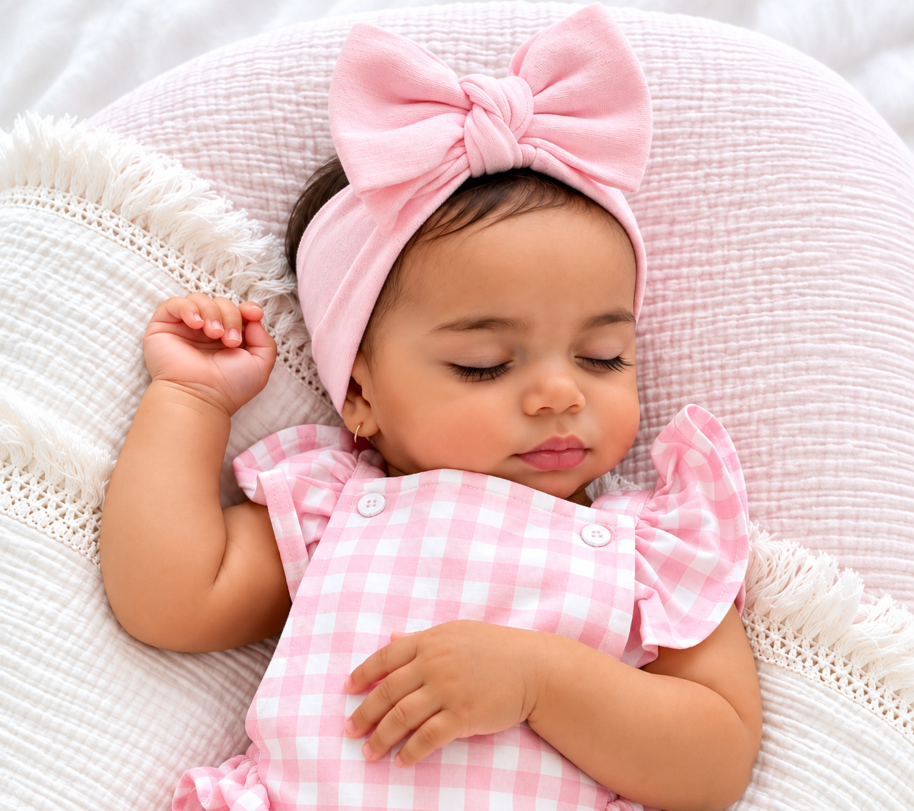 Pretty Pink knit bow headband – photo 3