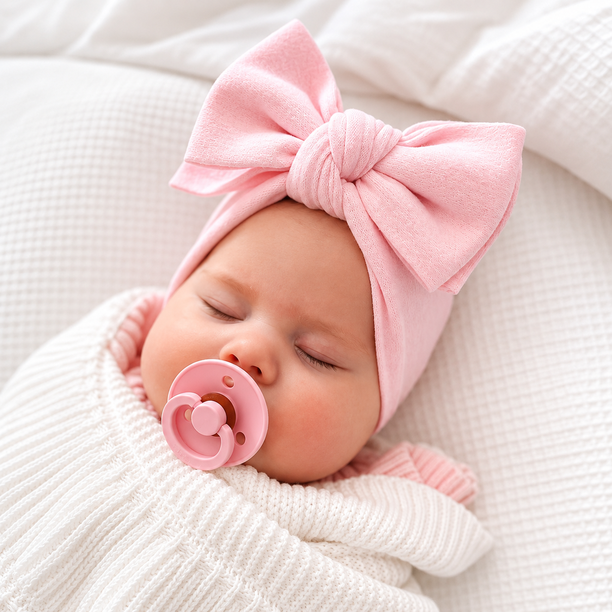 Pretty Pink knit bow headband – photo 2