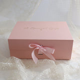 Baby Gift Box – Frill Knit Romper, Booties, Bow & Disc and Blanket