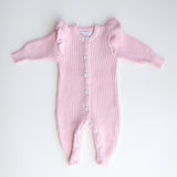 Baby Knitted Romper – Frilly Pretty Pink