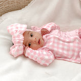 Pink Gingham Bow - one size
