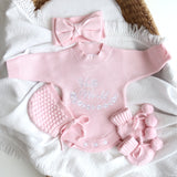 hello-world-pretty-pink-with bonnet,bow, and booties set