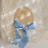 He's Here Baby Boy Birth Announcement Disc-Blue Ribbon