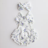 hibiscus posie ruffle playsuit with matching bow