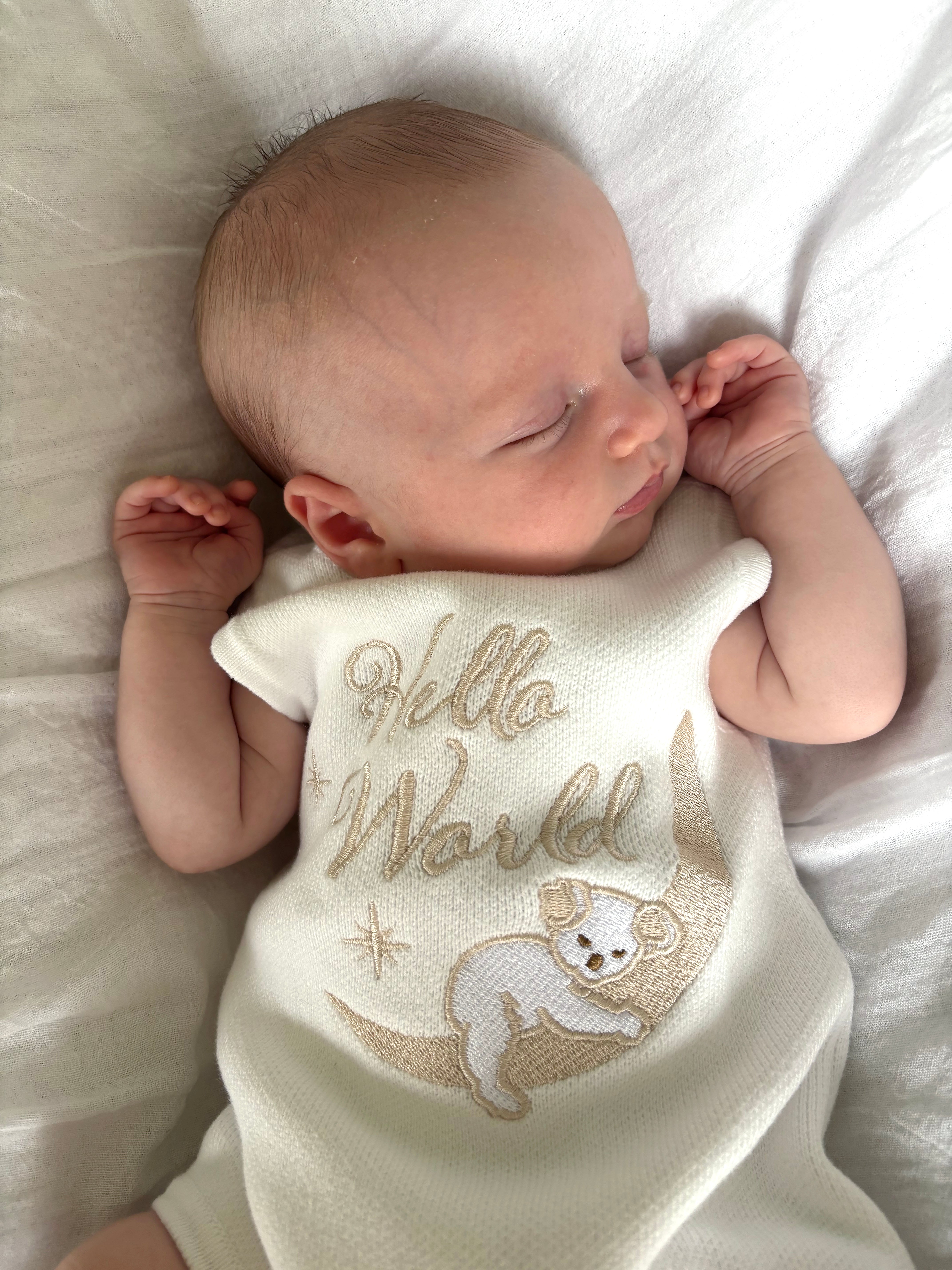 koala_hello_world_summer_short sleeve and short legs soft knitted cotton snaps for nappy changing