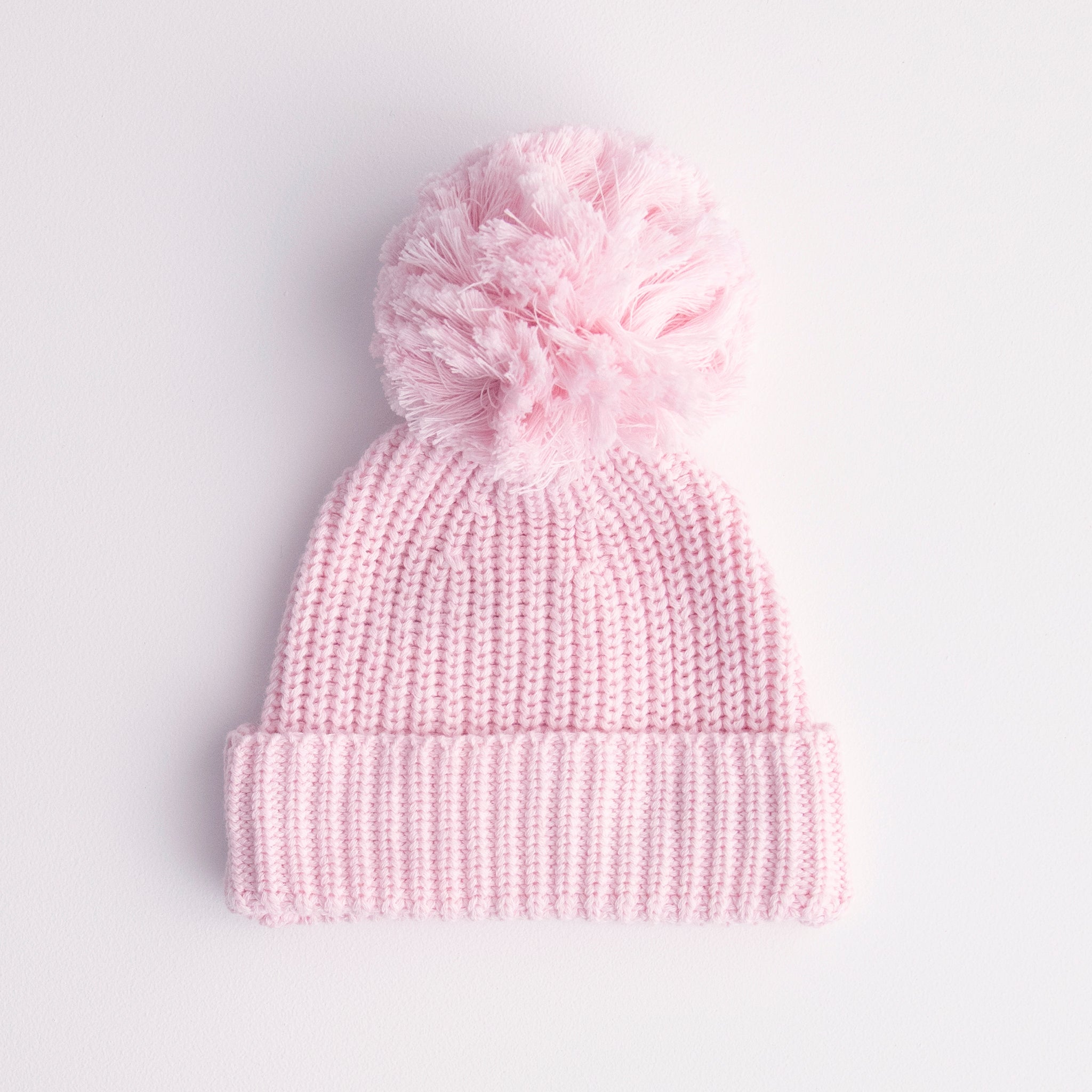 pretty pink pompom beanie