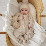 Chunky Knit Milky Coffee Baby Romper