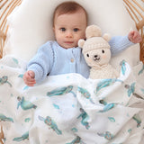 Ocean Turtle Organic Muslin Swaddle