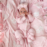 Baby Knitted Romper – Frilly Pretty Pink