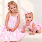 Pink Gingham baby playsuit – photo 10