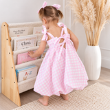 Girls Cotton Dress (2–5 Years) – Pink Gingham | Bubble Hem