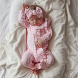 Pink Gingham Frilly Onesie