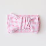 Pink Gingham Bow - one size