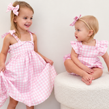 Girls Cotton Dress (2–5 Years) – Pink Gingham | Bubble Hem