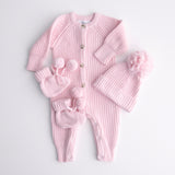 Chunky Knit Pretty Pink Baby Romper