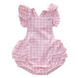 Pretty Pink Gingham Ruffle Playsuit