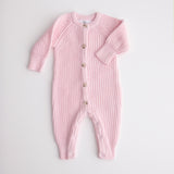 Baby Gift Set – Pink Knit Romper, Booties & Onesize-Bow