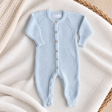 Sky Blue Knit Romper | 6–12 Months