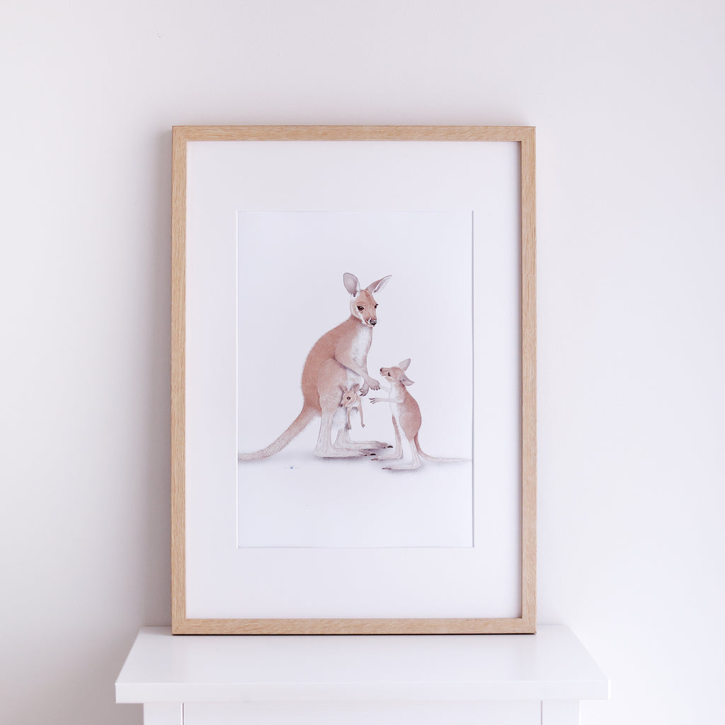 Kangaroo Nursery Print A3