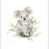 Koala Blossom Nursery Print A3