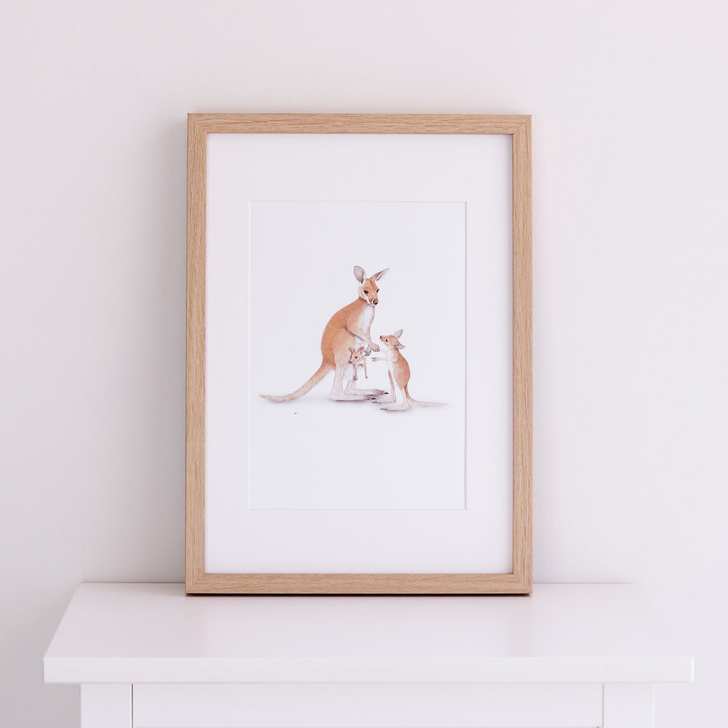 Kangaroo Nursery Print A4