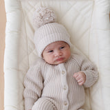 Knitted Baby Beanie Milky Coffee is