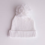 WARM WHITE KNITTED BEANIE