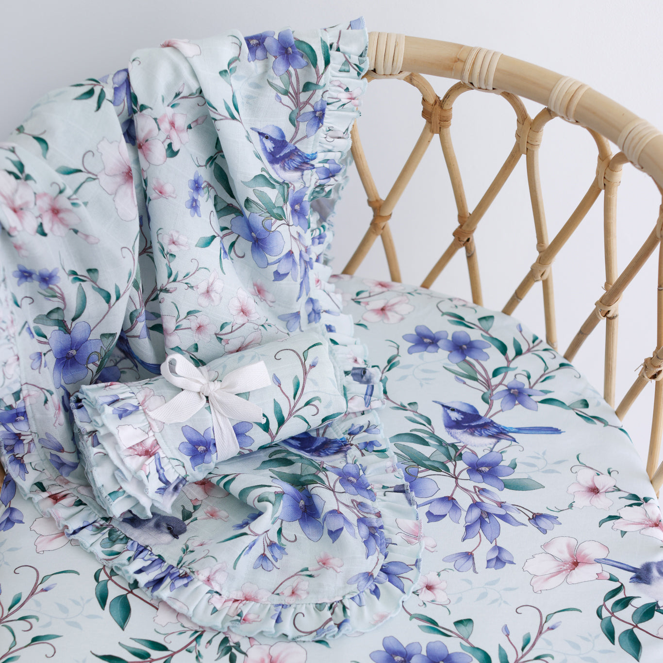 Frill Muslin Swaddles Newborns Lightweight Girl Summer Thea