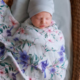 Mint fairy wren organic muslin swaddle 