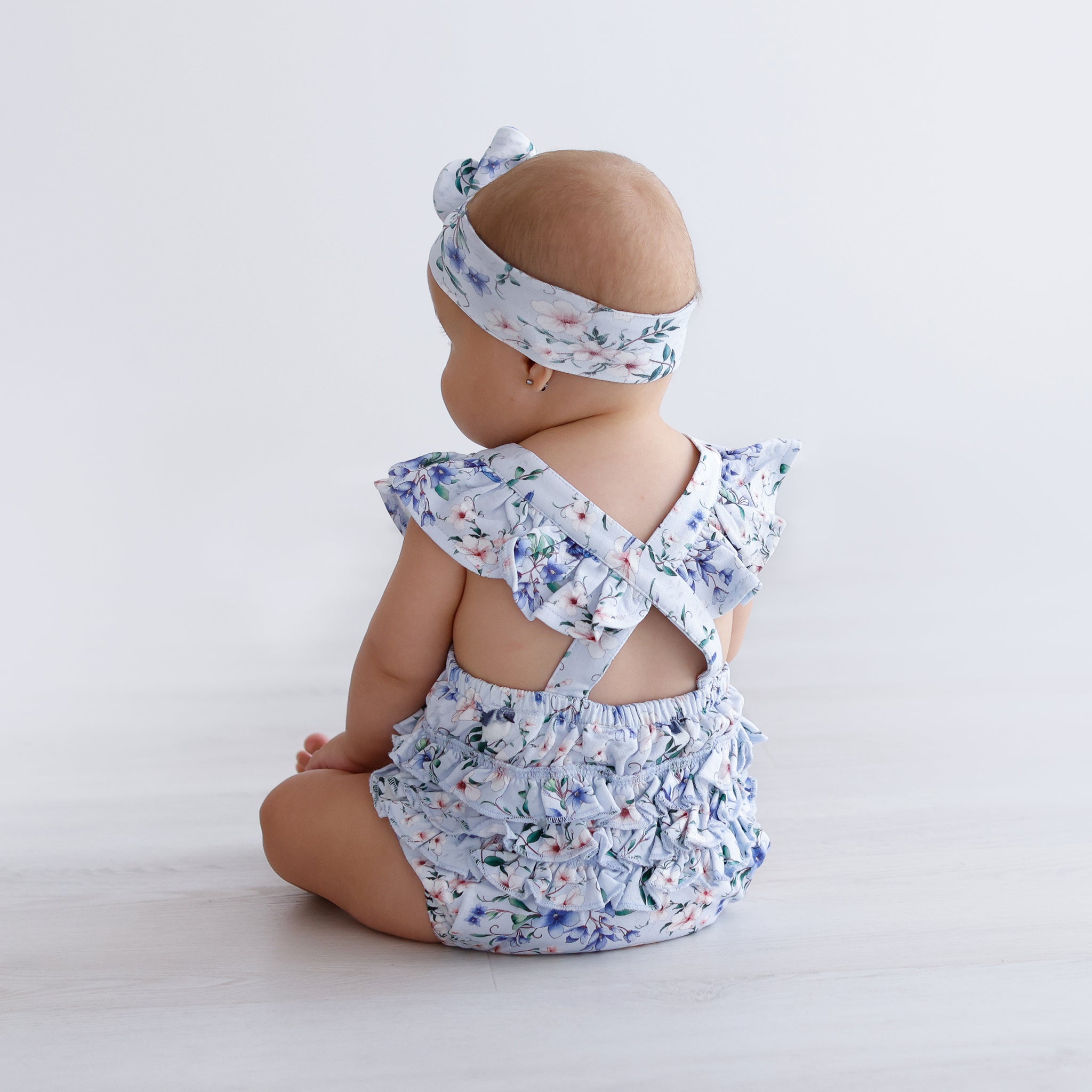 blue fairy wren ruffle playsuit